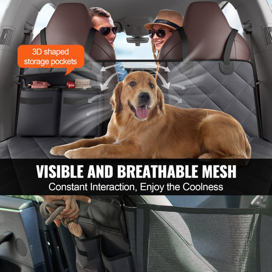 WMDY24155 - Durable 54"x24" Waterproof Dog Car Seat Cover with Safety Belt