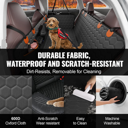 WMDY24156 - Waterproof Dog Car Seat Cover for Back Seat - Foldable & Washable