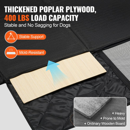 WMDY24157 - Waterproof Back Seat Cover for Dogs with Safety Belt & Storage Pocket