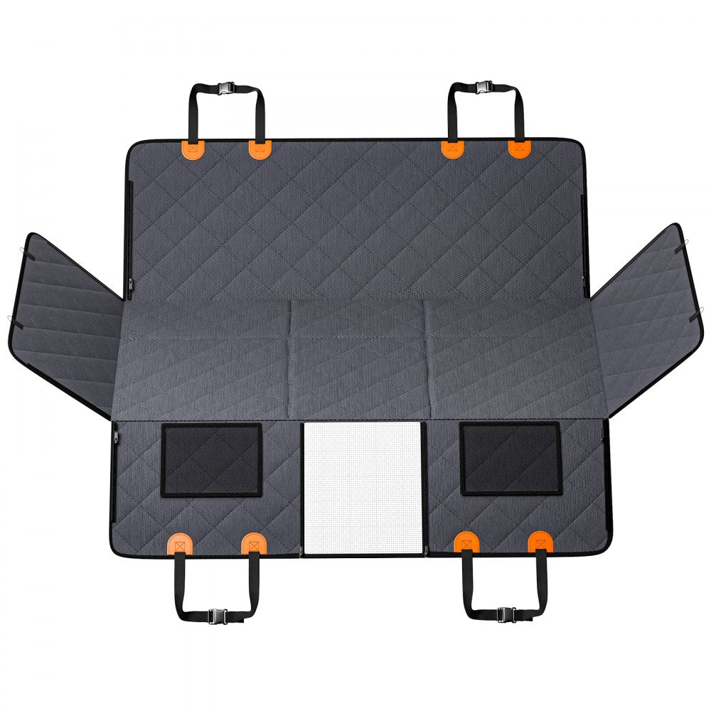 WMDY24157 - Waterproof Back Seat Cover for Dogs with Safety Belt & Storage Pocket