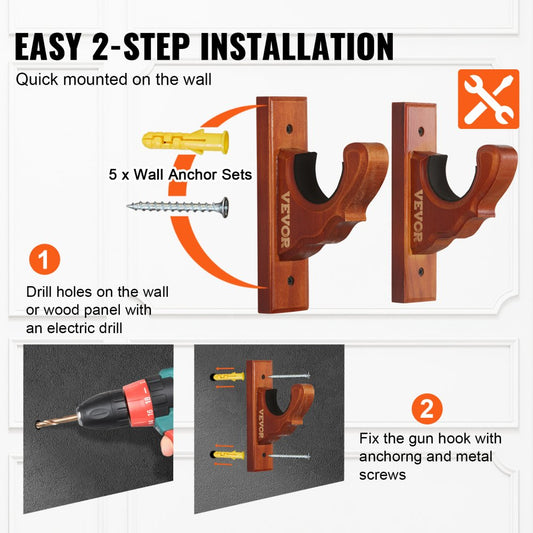 WZ003 - Stylish Solid Wood Gun Rack for Secure Display & Storage