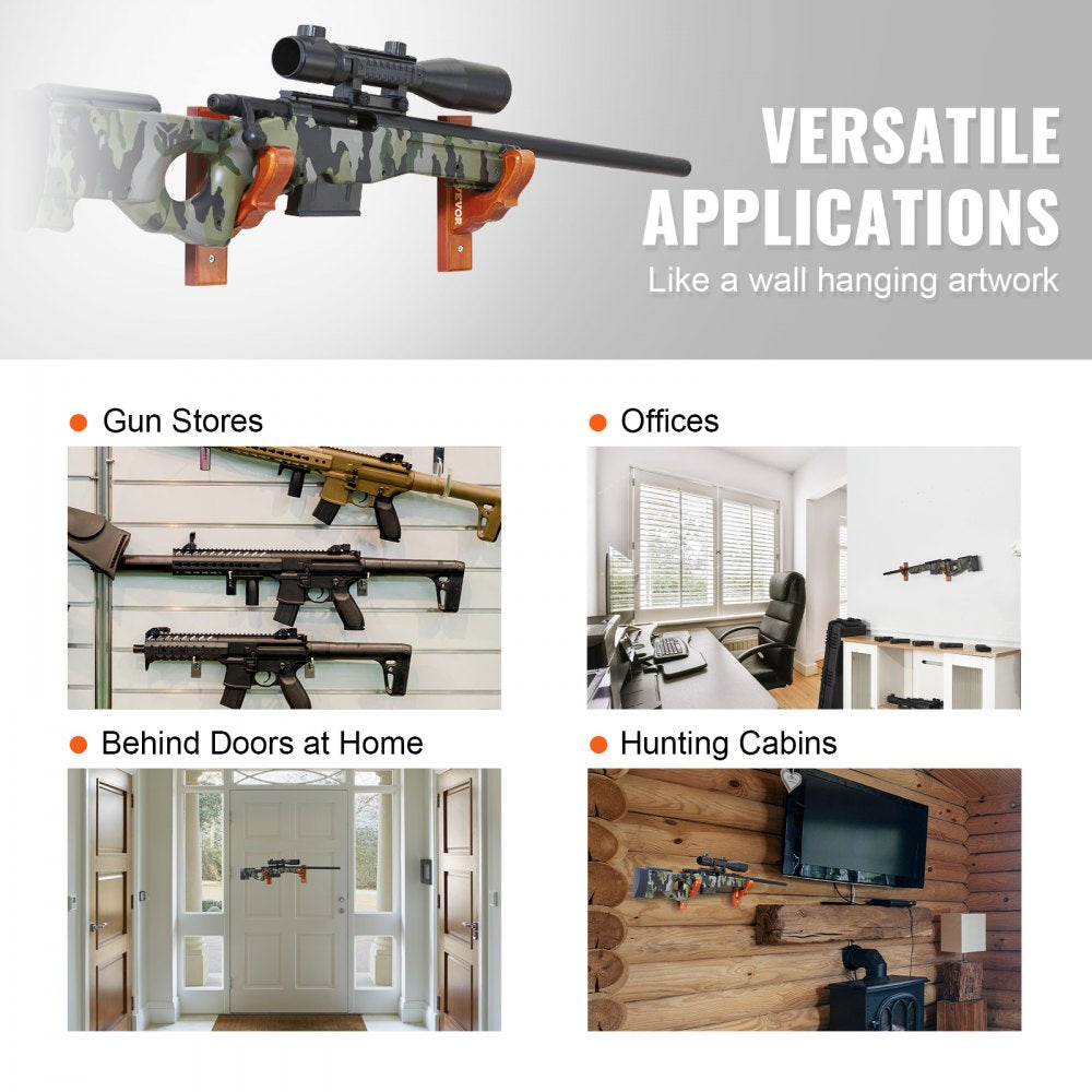 WZ003 - Stylish Solid Wood Gun Rack for Secure Display & Storage