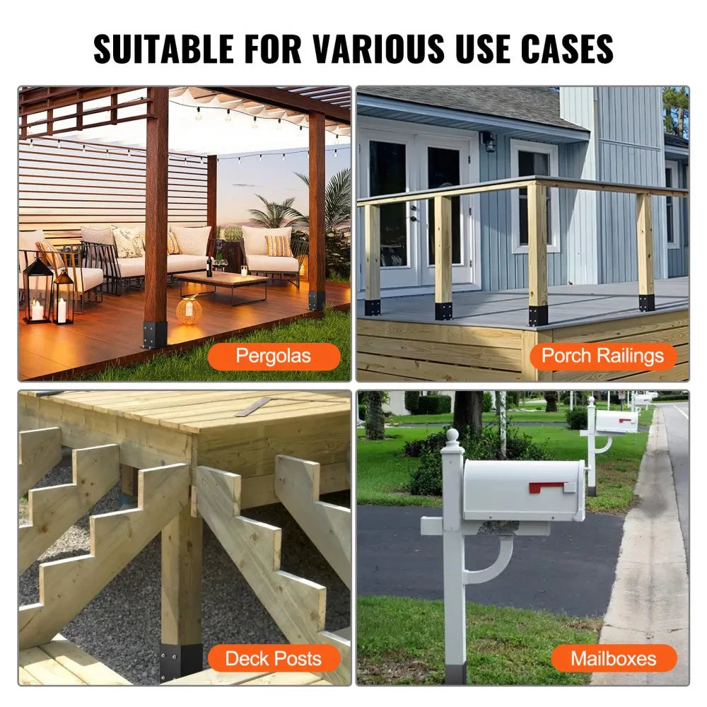 QBLZ-4in-10 - 3.8x5.5x6.4 Inch Post Base Brackets for Columns