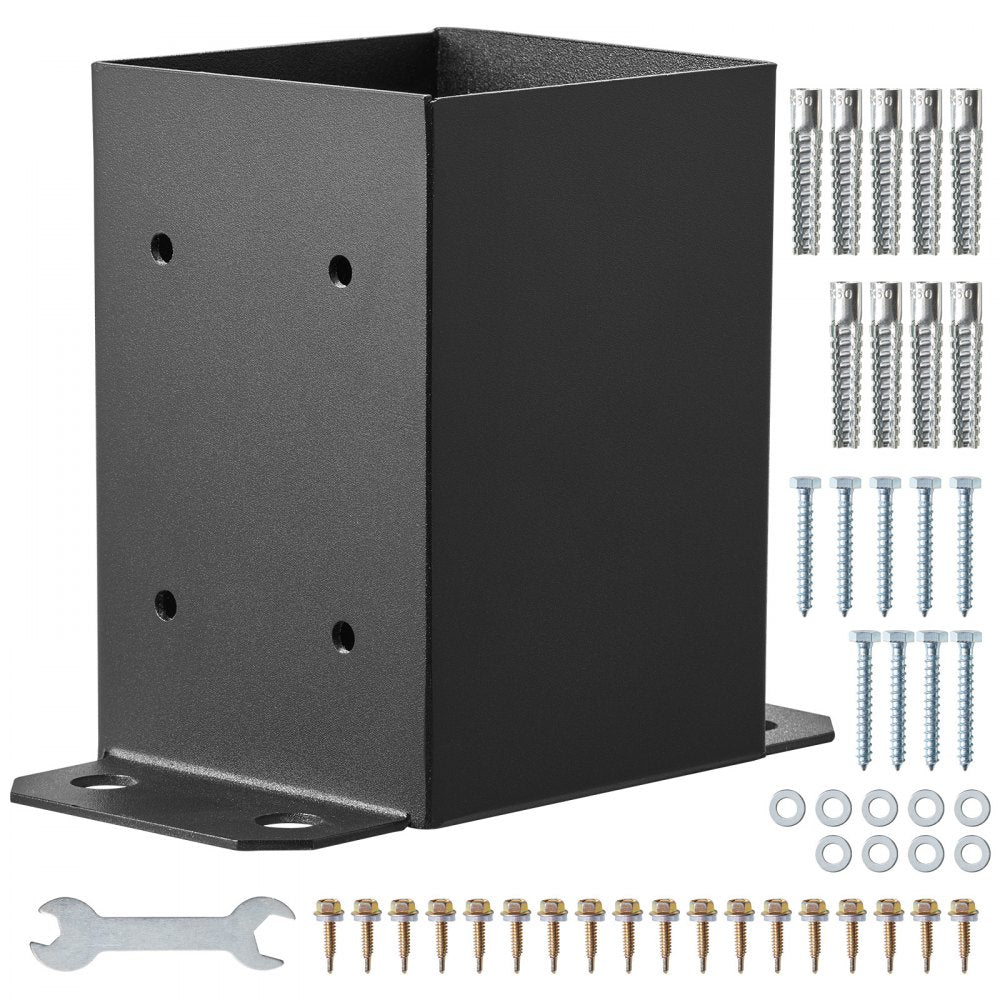 QBLZ-4in-2 - Durable 3.8"x5.5" Carbon Steel Post Base for Outdoor Use