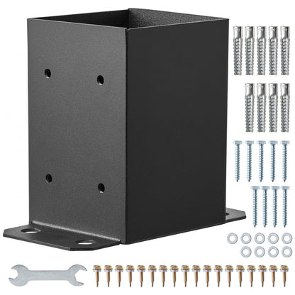 QBLZ-4in-2 - Durable 3.8"x5.5" Carbon Steel Post Base for Outdoor Use