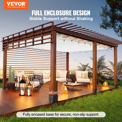 QBLZ-6in-4 - 6x6 Post Base Bracket for Deck Stability, 8.4x5.7x5.5 inches