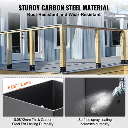 QBLZ-6in-4 - 6x6 Post Base Bracket for Deck Stability, 8.4x5.7x5.5 inches