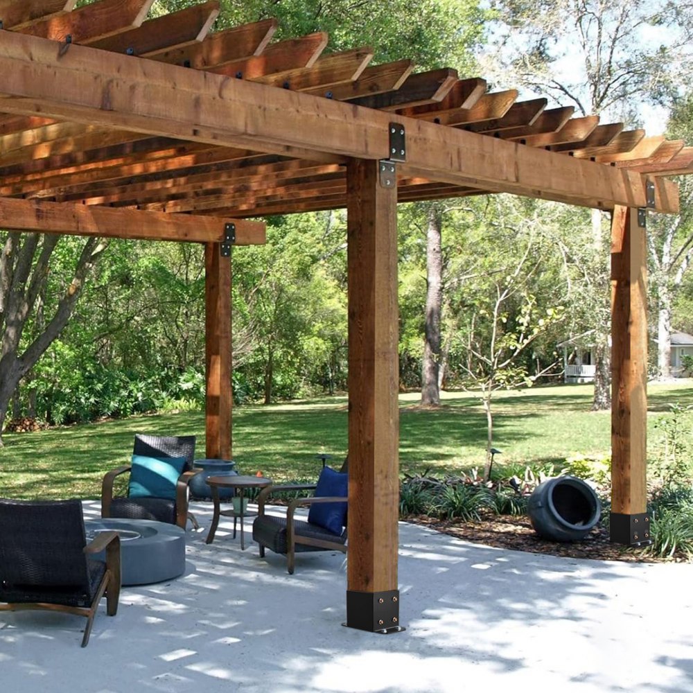 QBLZ-6in-4 - 6x6 Post Base Bracket for Deck Stability, 8.4x5.7x5.5 inches