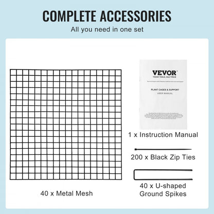 JSQBWZCL-12in-10P - Stackable Carbon Steel Plant Cage for Vegetable Protection