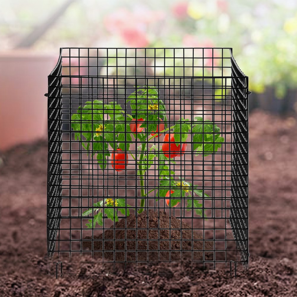 JSQBWZCL-12in-10P - Stackable Carbon Steel Plant Cage for Vegetable Protection