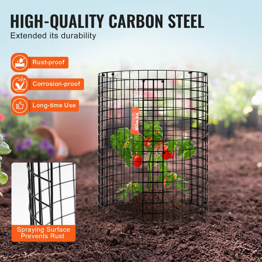 JSQBWZCL-14in-6P - Stackable 14" H Carbon Steel Plant Protector Cage