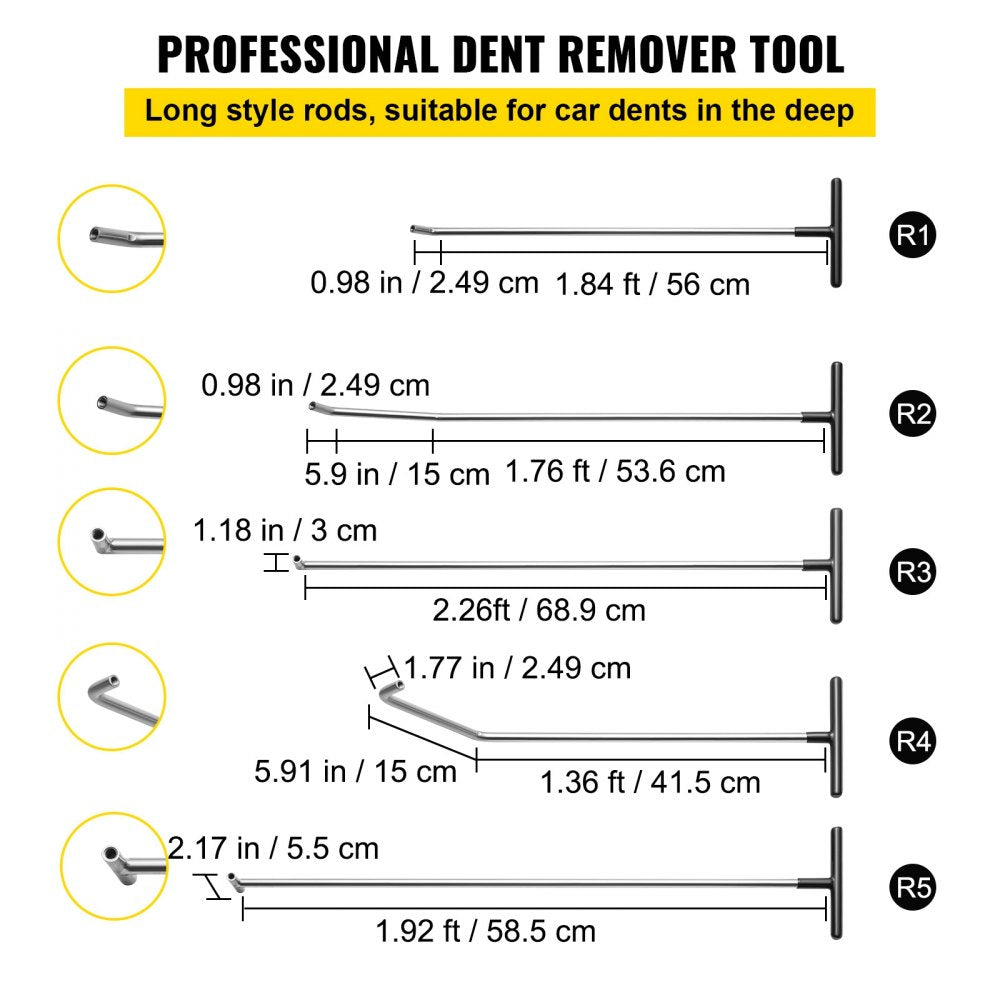 VV-PR-R13 - 13-Piece Paintless Dent Repair Tool Kit with Case