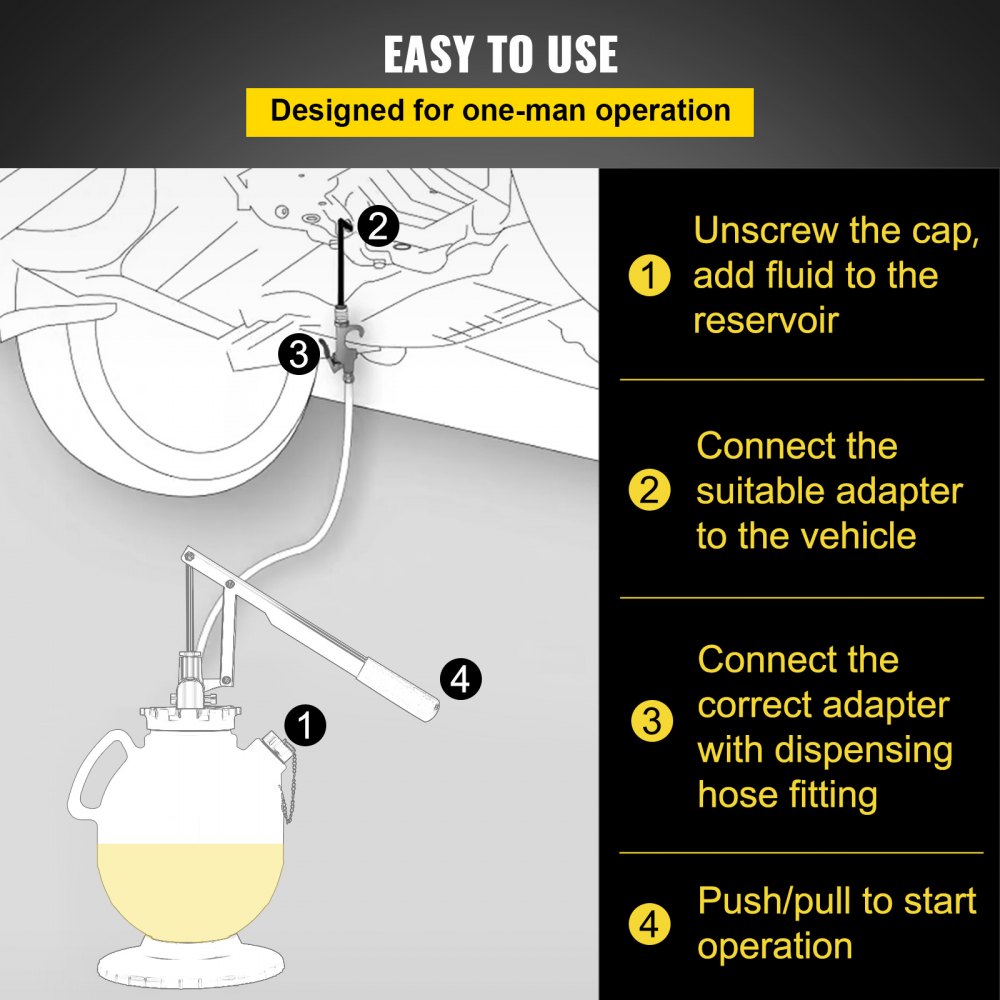 7.5L ATF Tank - Durable Transmission Fluid Pressure Bleeder with Flow Control