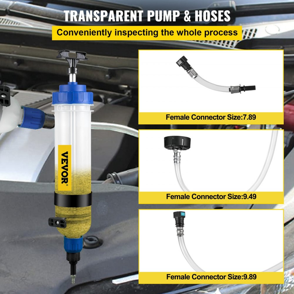 1.5L Oil Extractor - Ergonomic Brake Fluid Extractor with 1500ml Capacity
