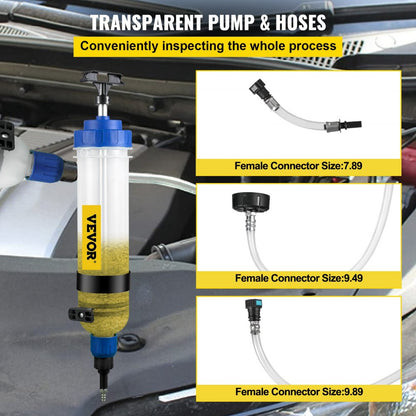 1.5L Oil Extractor - Ergonomic Brake Fluid Extractor with 1500ml Capacity