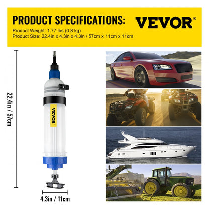 1.5L Oil Extractor - Ergonomic Brake Fluid Extractor with 1500ml Capacity