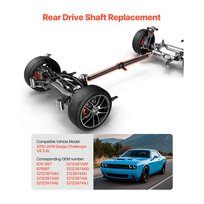 JR15D379 - Durable Alloy Steel Rear Drive Shaft for 2015-2019 Dodge Challenger