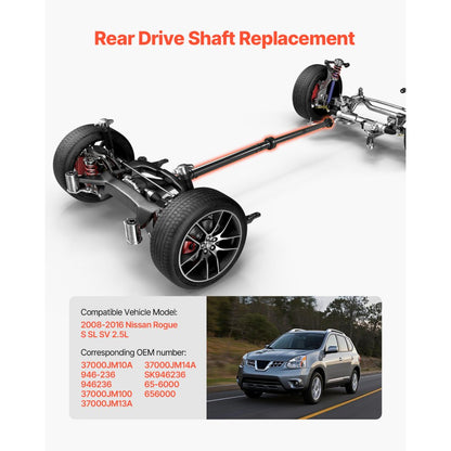 JR06D015 - Durable Rear Drive Shaft for 2008-2016 Nissan Rogue 2.5L