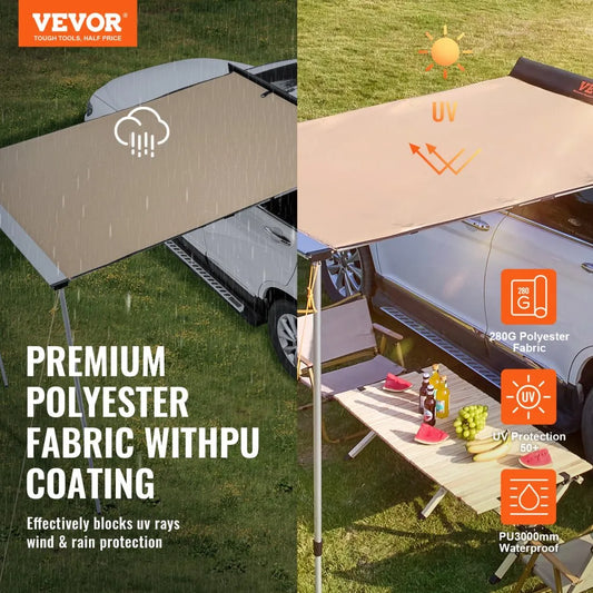 ATSA2025 - UV50+ Waterproof Retractable Side Awning for Vehicles