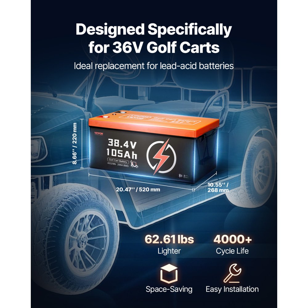HD-38.4-100-SK - 36V 105Ah Lithium Battery Offers 50-Mile Range