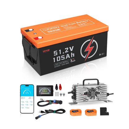 HD-51.2-100-SK-C - 105Ah 48V Lithium Battery with LCD & Bluetooth Monitoring