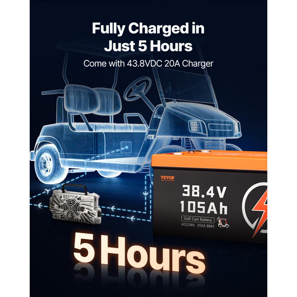 HD-38.4-100-CK-C - 105Ah 36V Lithium Battery with Bluetooth LCD Monitor