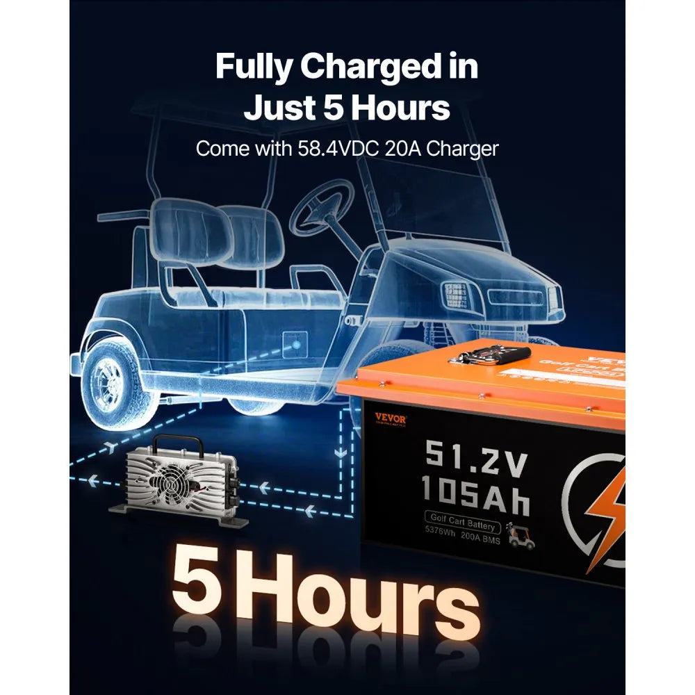 HD-51.2-100-TK-C - 105Ah Lithium Battery with LCD & Bluetooth Connectivity