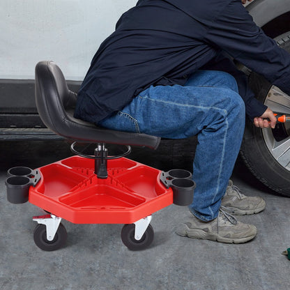 BLC9038 - 300LBS Rolling Garage Stool, Height Adjustable 16"-21" with Storage Tray