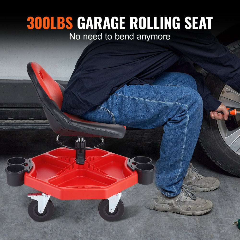 BLC9037 - Adjustable 19"-24" Rolling Garage Stool with 300LBS Capacity