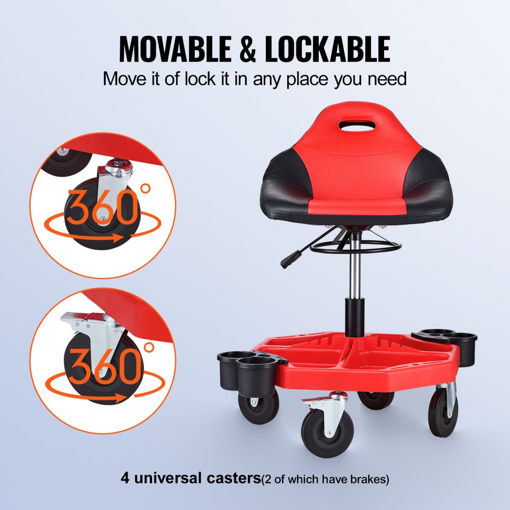 BLC9037 - Adjustable 19"-24" Rolling Garage Stool with 300LBS Capacity