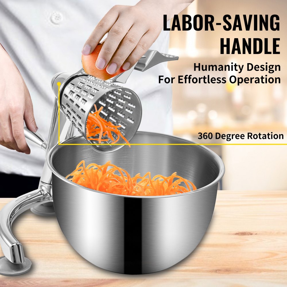 SL-005 - Durable Zinc Alloy Rotary Grater with 5 Blades & 2.5L Bowl