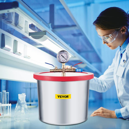 Vacuum Chamber - 2 Gallon Stainless Steel with Clear Observation Window