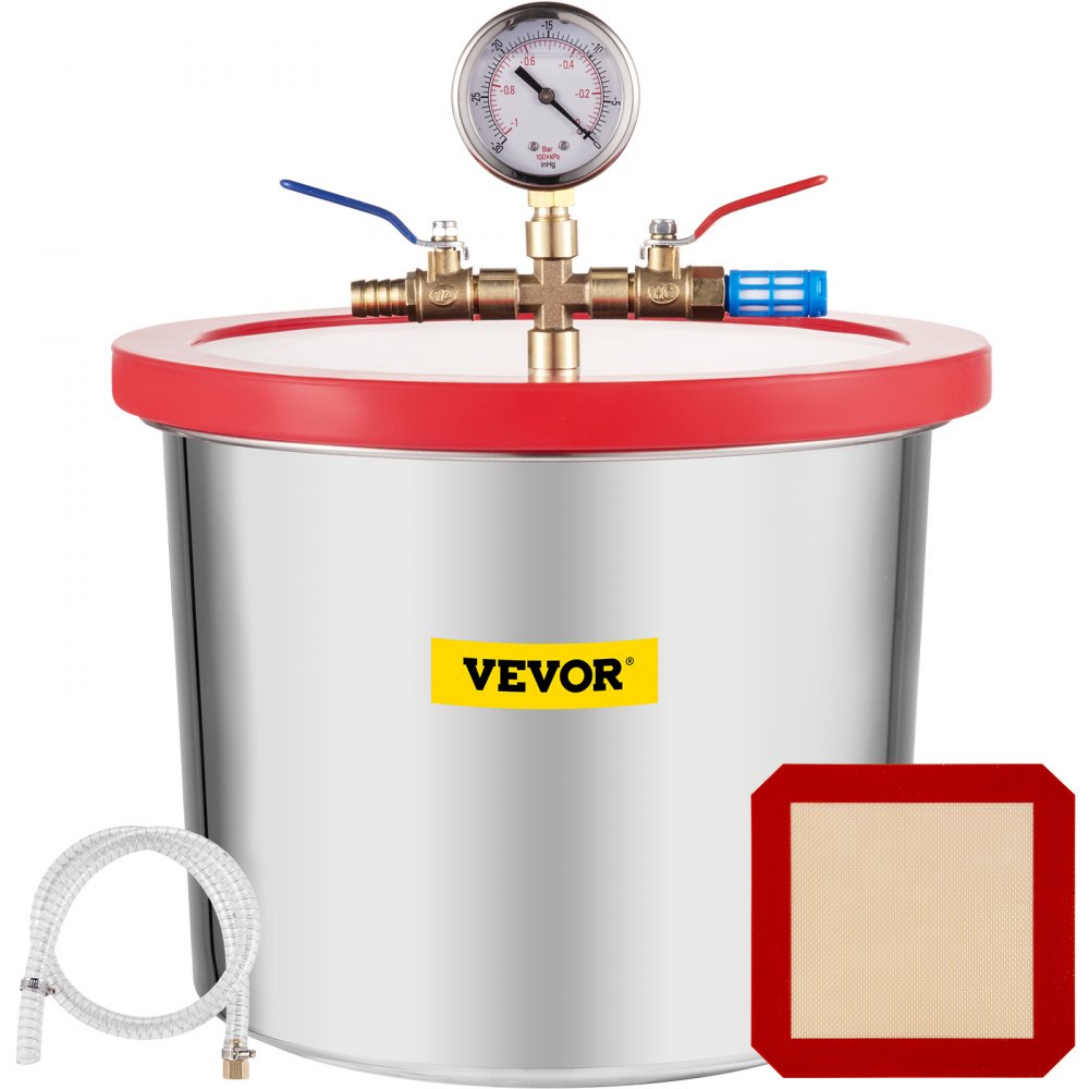 Vacuum Chamber - 2 Gallon Stainless Steel with Clear Observation Window