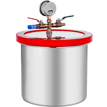 Vacuum Chamber - 2 Gallon Stainless Steel with Clear Observation Window