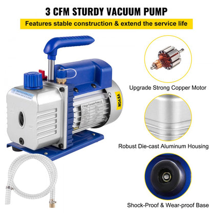010229563823 - 1.5 Gallon Vacuum Chamber Kit with 3 CFM Pump