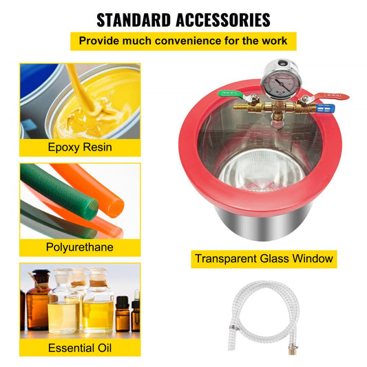 010229563823 - 1.5 Gallon Vacuum Chamber Kit with 3 CFM Pump