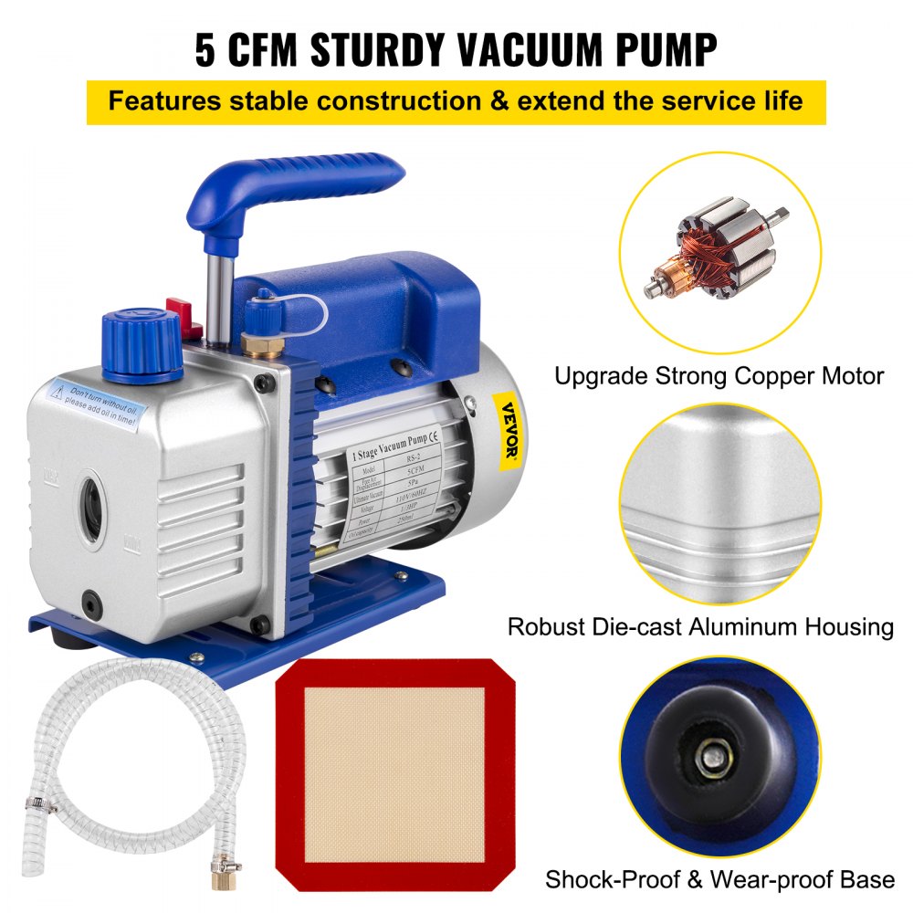 010284829377 - 2 Gallon Vacuum Chamber with Cooling Fan & 5 CFM Pump