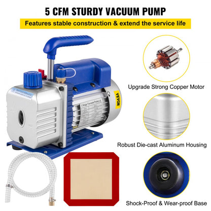 010284829377 - 2 Gallon Vacuum Chamber with Cooling Fan & 5 CFM Pump