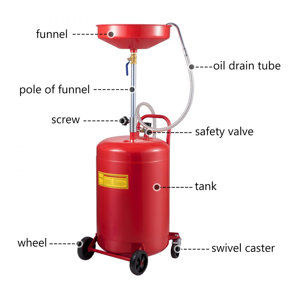 917 - 20 Gallon Steel Oil Drain Tank with Adjustable Funnel Height