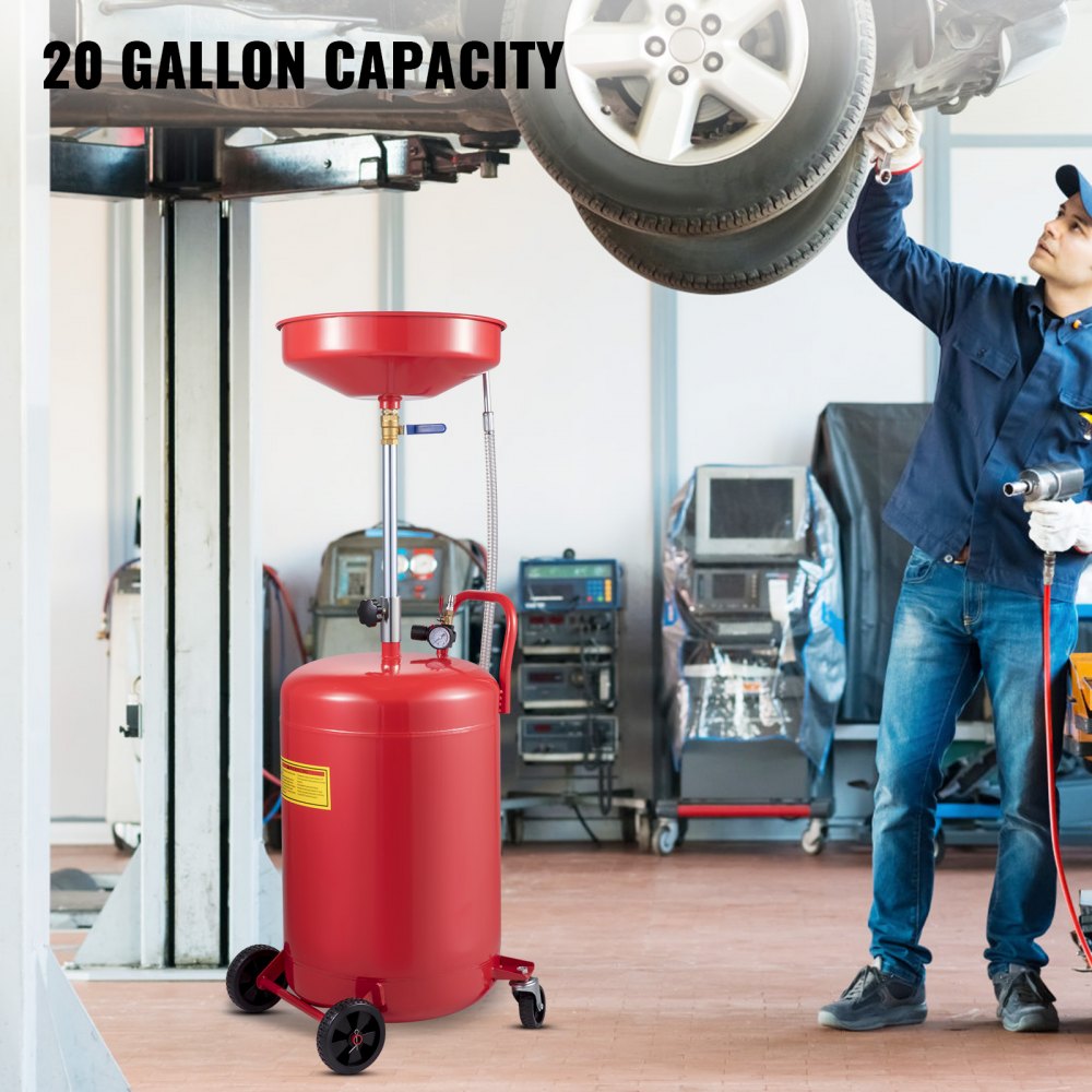 917-02 - 20 Gallon Steel Waste Oil Drain Tank with Adjustable Pressure