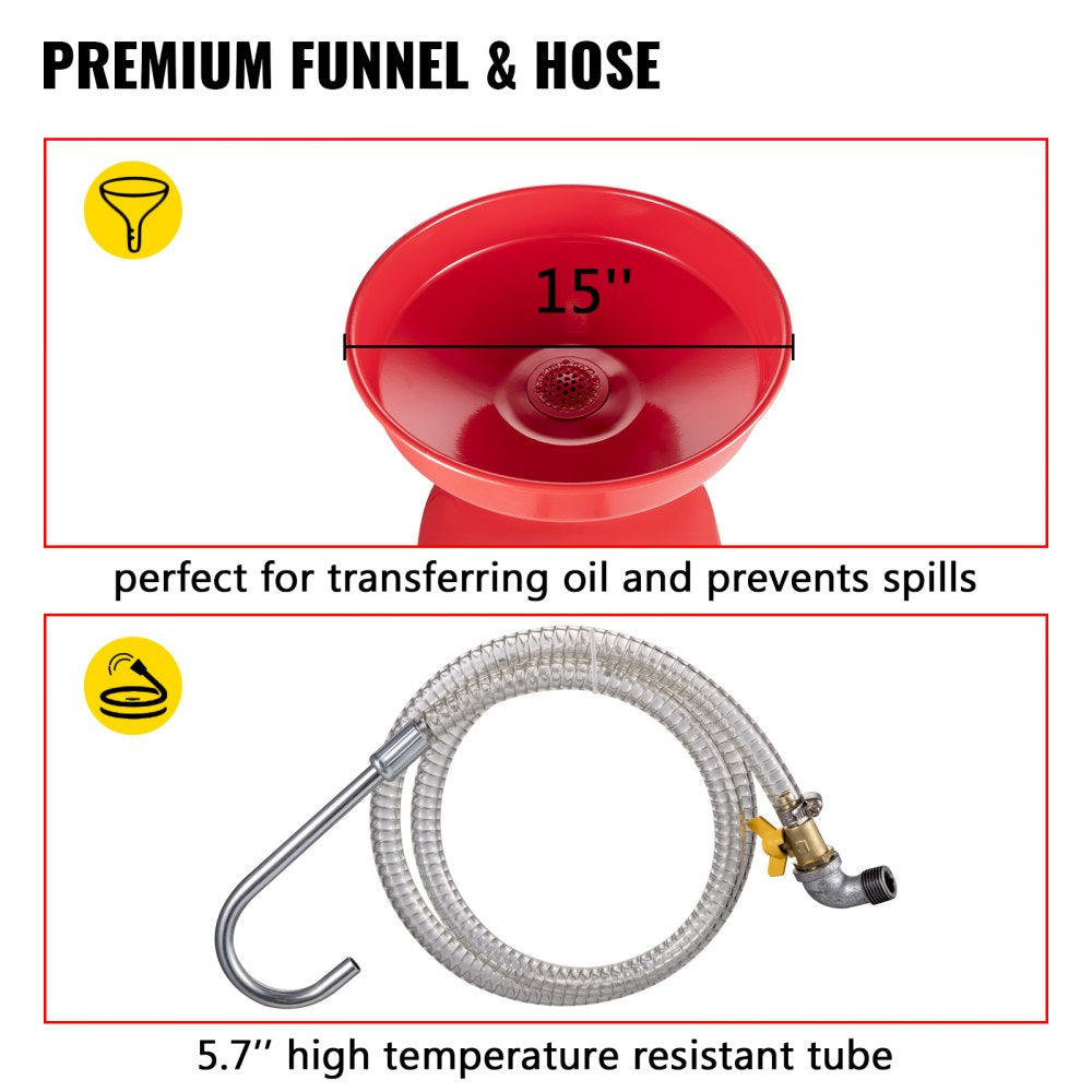 917-02 - 20 Gallon Steel Waste Oil Drain Tank with Adjustable Pressure