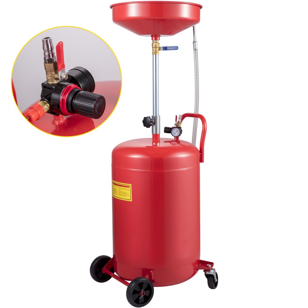 917-02 - 20 Gallon Steel Waste Oil Drain Tank with Adjustable Pressure