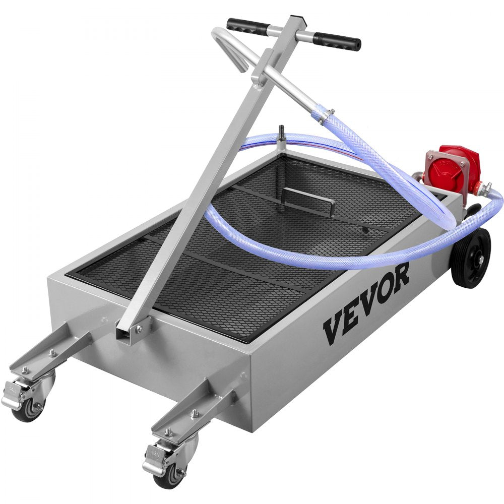 010117338165 - 15 Gallon Steel Oil Drain Pan with Pump & Locking Casters