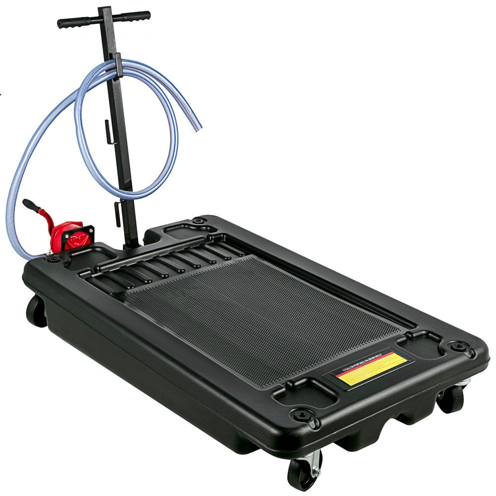 010734895749 - 17 Gallon Low-Profile Oil Drain Pan with Pump and Casters