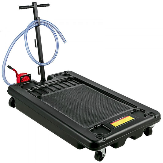 010734895749 - 17 Gallon Low-Profile Oil Drain Pan with Pump and Casters