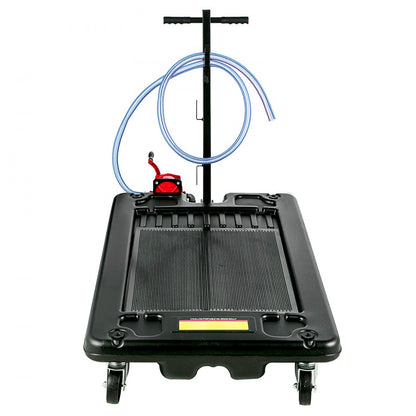 010734895749 - 17 Gallon Low-Profile Oil Drain Pan with Pump and Casters