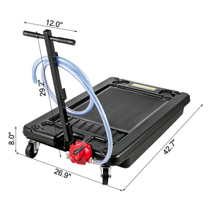 010734895749 - 17 Gallon Low-Profile Oil Drain Pan with Pump and Casters