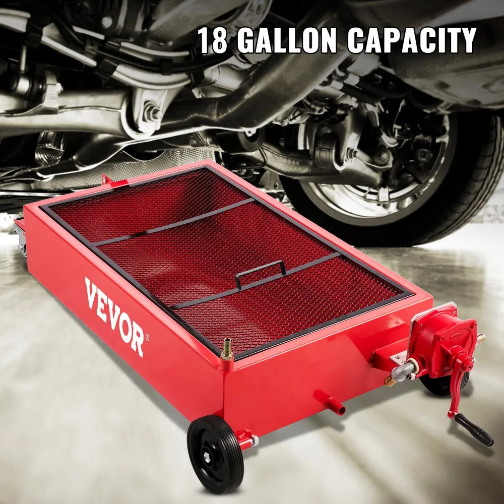 010773780791 - 18 Gallon Steel Oil Drain Pan with Swivel Locking Casters