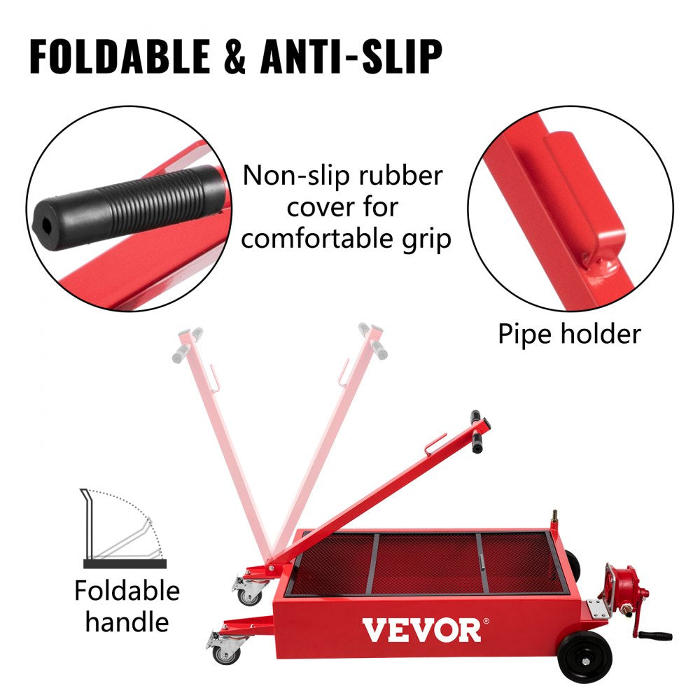 010773780791 - 18 Gallon Steel Oil Drain Pan with Swivel Locking Casters