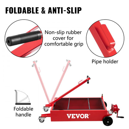 010773780791 - 18 Gallon Steel Oil Drain Pan with Swivel Locking Casters